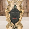 Soprammobili Moderni-Bongelli Preziosi Scultura testa di moro lui h28 oro nero