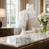 Soprammobili Moderni-Bongelli Preziosi Scultura volti base marmo bianco h40 soprammobile