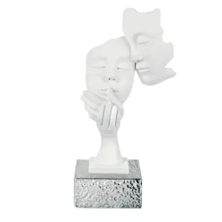 Soprammobili Moderni-Bongelli Preziosi Scultura volti coppia base argento h28
