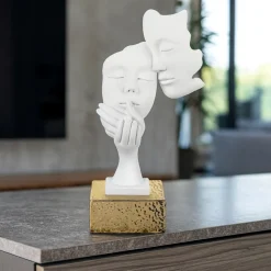 Soprammobili Moderni-Bongelli Preziosi Scultura volti coppia oro h28 soprammobile