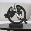 Soprammobili Moderni-Bongelli Preziosi Scultura volti puzzle nero argento soprammobile design moderno