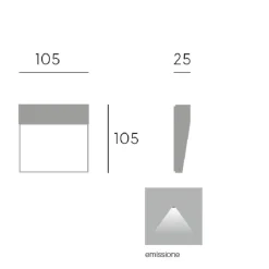 Segnapasso Led-Selezionato da Mazzolaluce Segnapasso corten per esterno a parete led 3w 3000k ip65