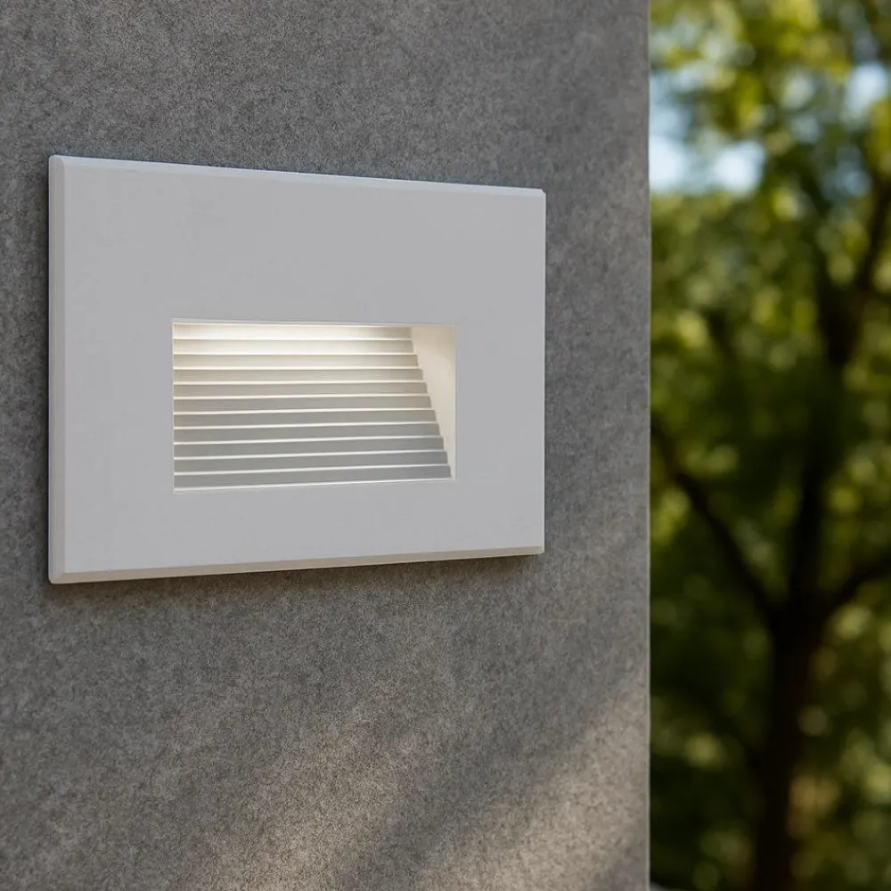 Segnapasso Led-Selezionato da Mazzolaluce Segnapasso da esterno a incasso a parete bianco led 3w 3000k