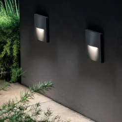 Segnapasso Led-Selezionato da Mazzolaluce Segnapasso da esterno a parete led 3w 3000k quadrato grafite