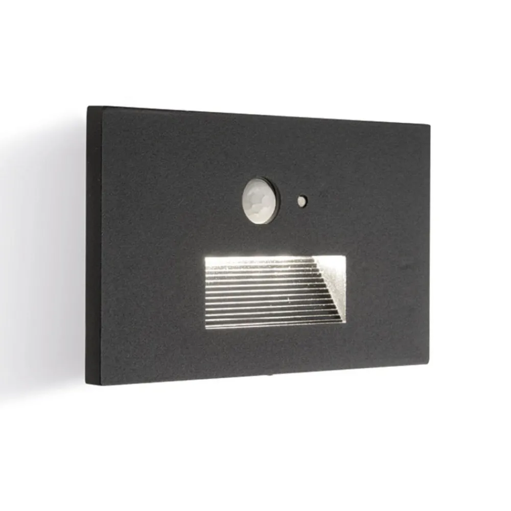 Segnapasso Led-Selezionato da Mazzolaluce Segnapasso da esterno grafite led 3w cct incasso a parete con sensore crepuscolare