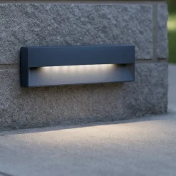Segnapasso Led-Selezionato da Mazzolaluce Segnapasso da esterno grafite led 6w 3000k da incasso a parete ip65