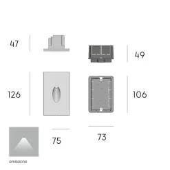 Segnapasso Led-Selezionato da Mazzolaluce Segnapasso da esterno incasso a parete led 3w 4000k nero ip65