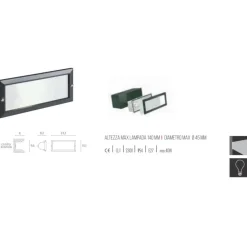 Segnapasso Led-Selezionato da Mazzolaluce Segnapasso da esterno incasso rettangolare nero e27