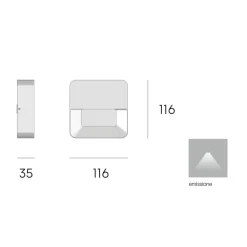 Segnapasso Led-Selezionato da Mazzolaluce Segnapasso da esterno quadrato bianco led 6w 3000k ip65