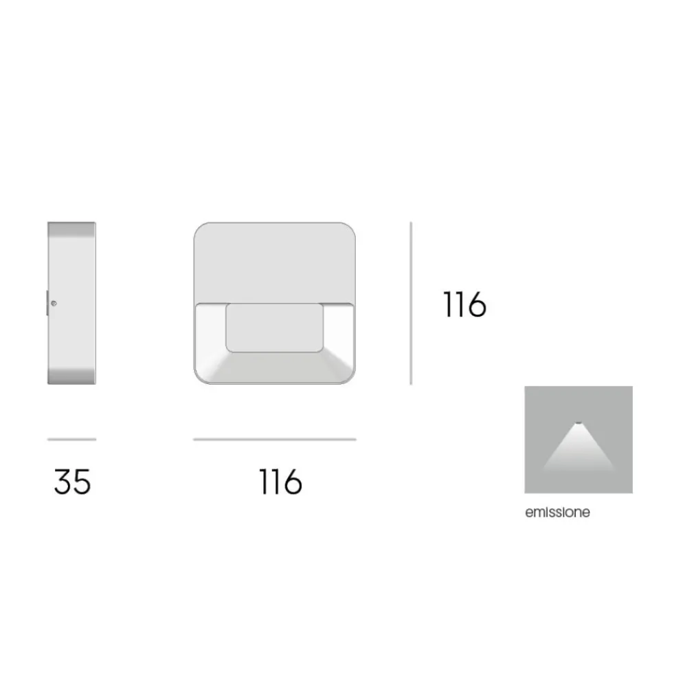 Segnapasso Led-Selezionato da Mazzolaluce Segnapasso da esterno quadrato bianco led 6w 3000k ip65