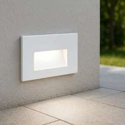 Segnapasso Led-Selezionato da Mazzolaluce Segnapasso da incasso a parete rettangolare bianco per esterno led 4000k