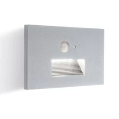 Segnapasso Led-Selezionato da Mazzolaluce Segnapasso da incasso a parete per esterno grigio led cct con sensore crepuscolare ip65