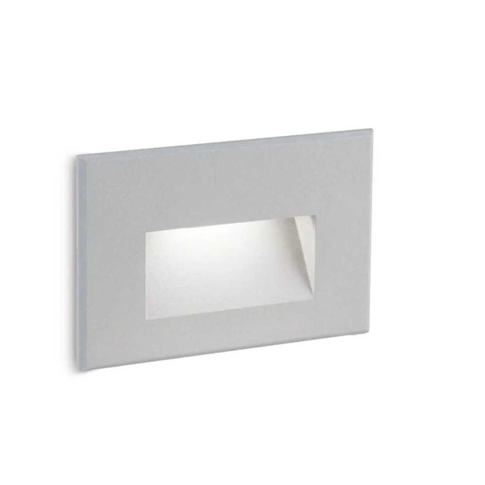 Segnapasso Led-Selezionato da Mazzolaluce Segnapasso da parete per esterno a incasso grigio led 3w 4000k ip65