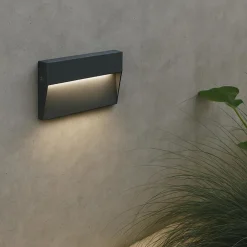 Segnapasso Led-Selezionato da Mazzolaluce Segnapasso da parete rettangolare grafite led 6w 3000k ip65