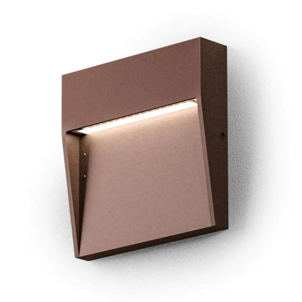 Segnapasso Led-Gea Luce Segnapasso esterno marrone led 3w 4000k quadrato