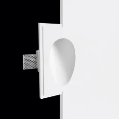 Segnapasso Led-Selezionato da Mazzolaluce Segnapasso in gesso da incasso bianco ovale
