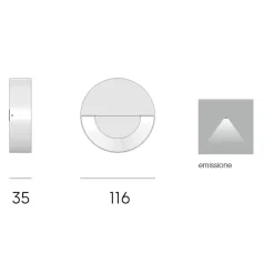 Segnapasso Led-Selezionato da Mazzolaluce Segnapasso led da esterno a parete rotondo bianco led 6w 3000k