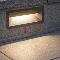 Segnapasso Led-Selezionato da Mazzolaluce Segnapasso led da esterno grafite 12w 3000k da incasso a parete ip65