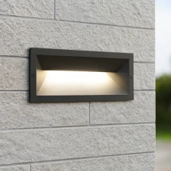 Segnapasso Led-Selezionato da Mazzolaluce Segnapasso led da esterno grafite 12w 3000k da incasso a parete ip65