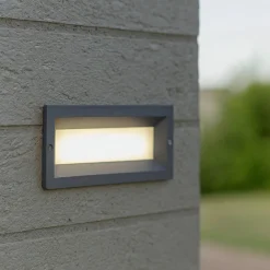 Segnapasso Led-Selezionato da Mazzolaluce Segnapasso led da esterno 12w 3000k grafite da incasso a parete ip65
