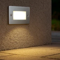 Segnapasso Led-Selezionato da Mazzolaluce Segnapasso led da esterno 1w 3000k ip65 incasso parete acciaio inox rettangolare