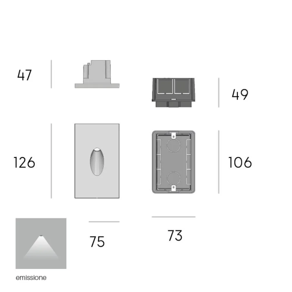 Segnapasso Led-Selezionato da Mazzolaluce Segnapasso led da incasso a parete per esterno bianco 3w 3000k