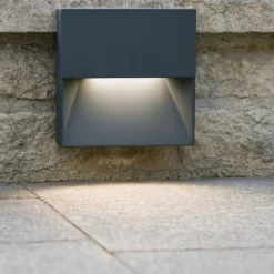 Segnapasso Led-Selezionato da Mazzolaluce Segnapasso led grafite per esterno da incasso a parete led 8w 3000k
