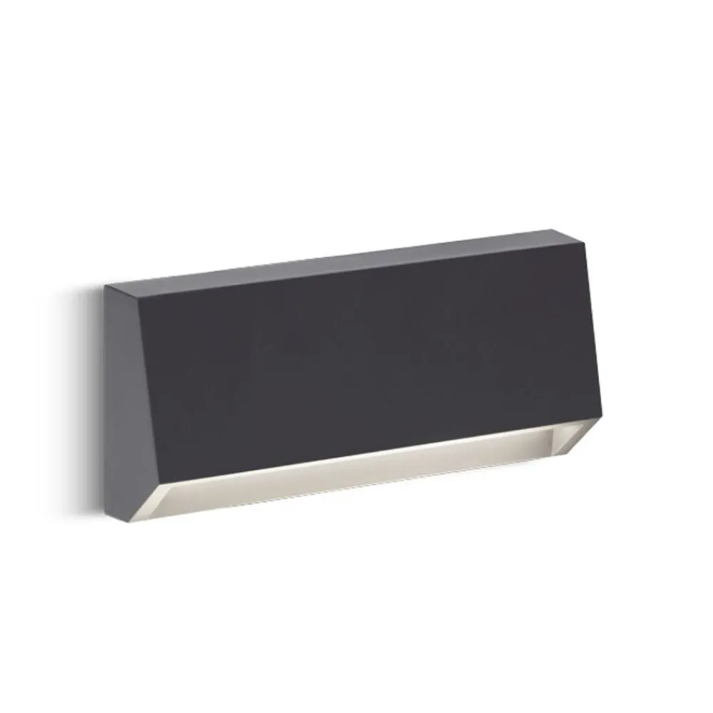 Segnapasso Led-Selezionato da Mazzolaluce Segnapasso led grafite per esterno squadrato a parete 3w 4000k