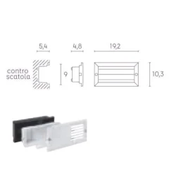 Segnapasso Led-Selezionato da Mazzolaluce Segnapasso led incasso parete per esterno 10w 3000k ip54 nero