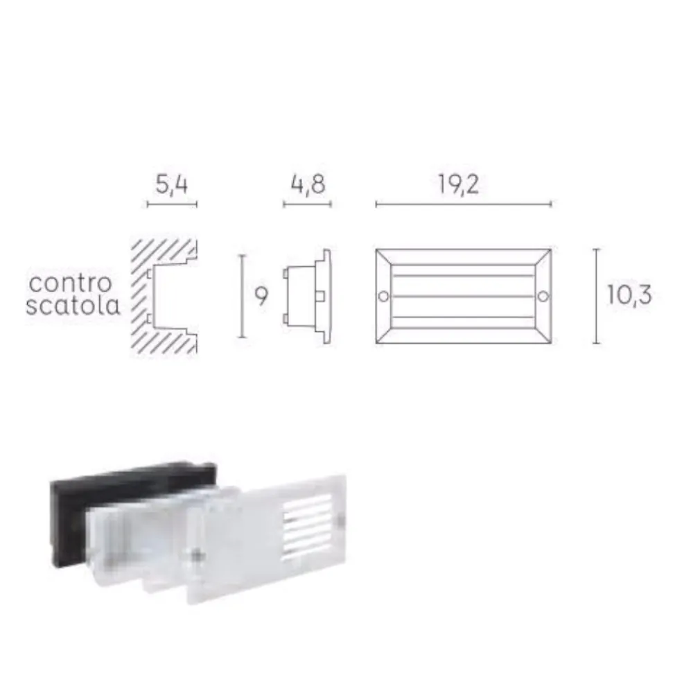 Segnapasso Led-Selezionato da Mazzolaluce Segnapasso led incasso per esterno 10w 4000k nero