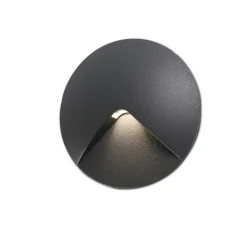 Segnapasso Led-Selezionato da Mazzolaluce Segnapasso led per esterni da incasso a parete 2w 3000k ip44 antracite rotondo