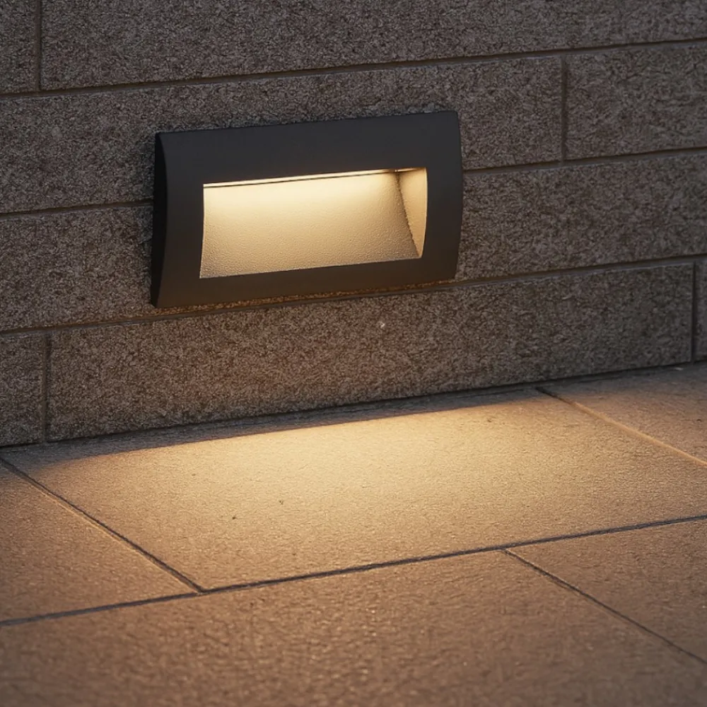 Segnapasso Led-Selezionato da Mazzolaluce Segnapasso led per esterni 3w 3000k ip65 incasso parete rettangolare antracite