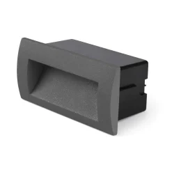 Segnapasso Led-Selezionato da Mazzolaluce Segnapasso led per esterni 3w 3000k ip65 incasso parete rettangolare antracite
