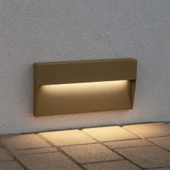 Segnapasso Led-Selezionato da Mazzolaluce Segnapasso led per esterno corten rettangolare da parete 6w 4000k ip65