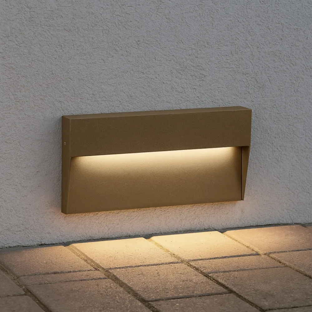 Segnapasso Led-Selezionato da Mazzolaluce Segnapasso led per esterno corten rettangolare da parete 6w 4000k ip65