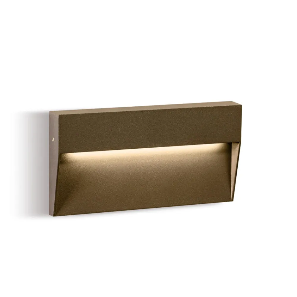 Segnapasso Led-Selezionato da Mazzolaluce Segnapasso led per esterno corten rettangolare da parete 6w 4000k ip65