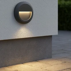 Segnapasso Led-Selezionato da Mazzolaluce Segnapasso led per esterno rotondo 1w 3000k ip65 antracite