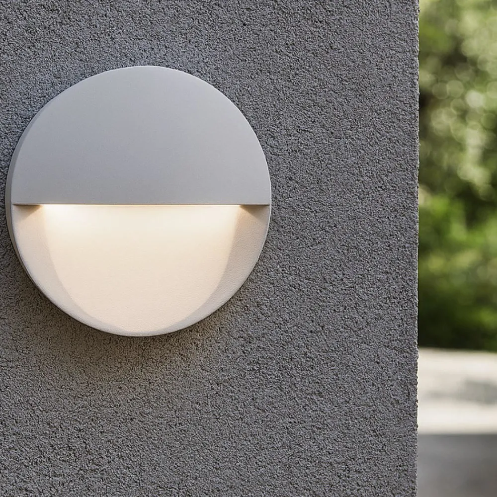 Segnapasso Led-Selezionato da Mazzolaluce Segnapasso led rotondo da incasso a parete bianco per esterno 8w 3000k