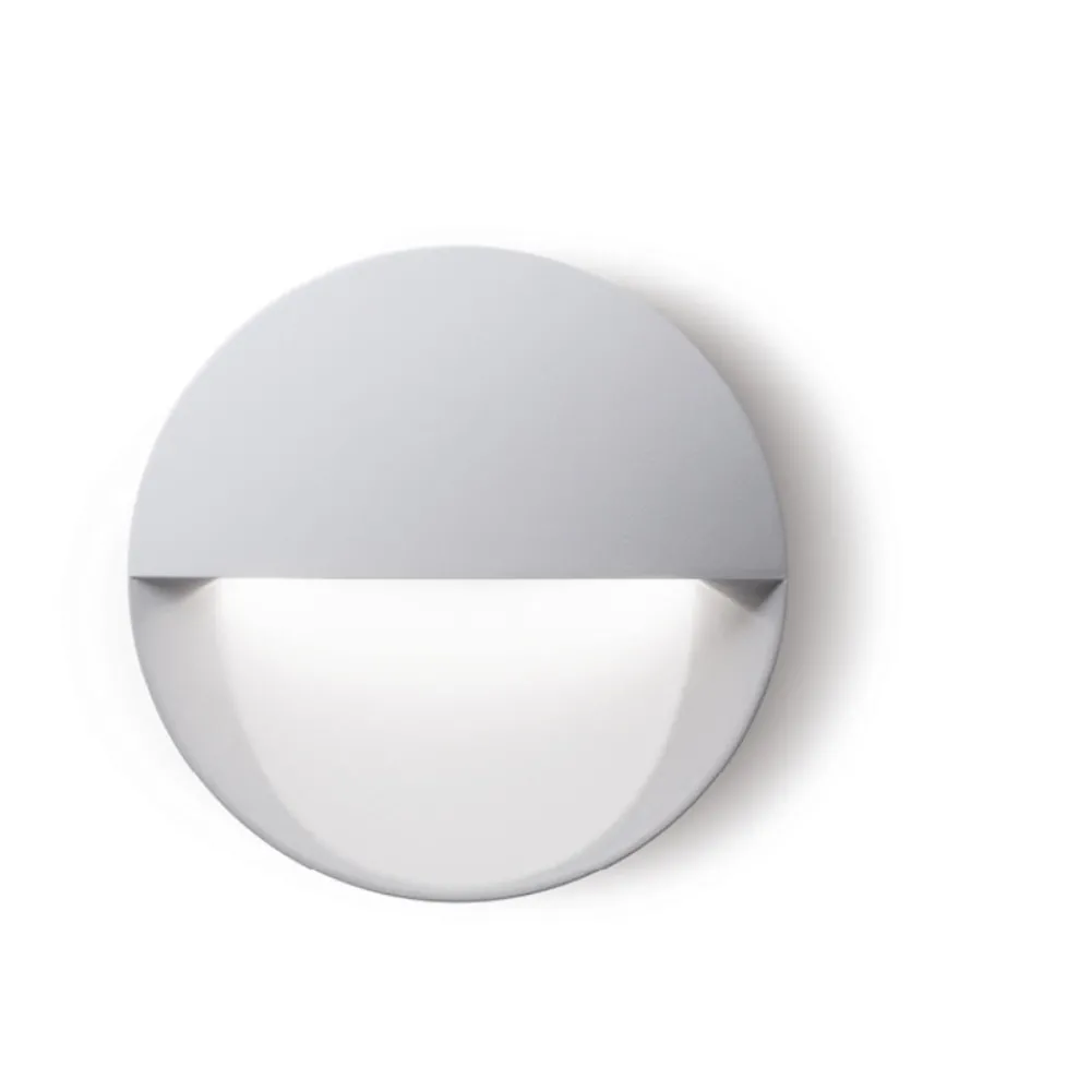 Segnapasso Led-Selezionato da Mazzolaluce Segnapasso led rotondo da incasso a parete bianco per esterno 8w 3000k