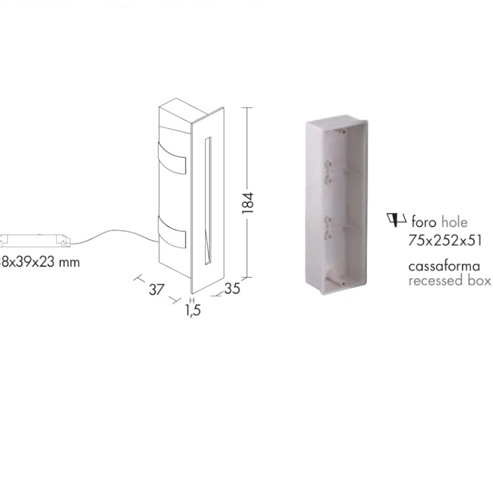 Segnapasso Led-Selezionato da Mazzolaluce Segnapasso led 3w 3000k bianco da incasso per scala gradini