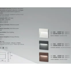Segnapasso Led-IsyLuce Segnapasso led 6w 4000k bianco quadrato per esterno