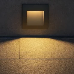 Segnapasso Led-Selezionato da Mazzolaluce Segnapasso led 3w 3000k da incasso quadrato antracite per esterno