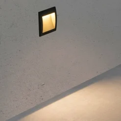 Segnapasso Led-Selezionato da Mazzolaluce Segnapasso led 3w 3000k da incasso quadrato antracite per esterno