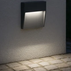 Segnapasso Led-Gea Luce Segnapasso led 3w 4000k per esterno quadrato antracite gealuce