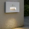 Segnapasso Led-Selezionato da Mazzolaluce Segnapasso per esterni da incasso a parete bianco led cct con sensore crepuscolare