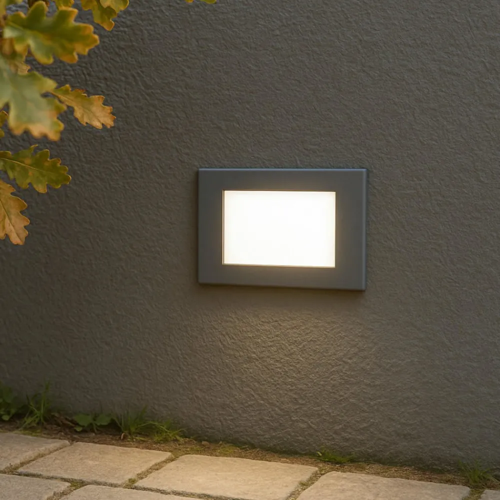 Segnapasso Led-Selezionato da Mazzolaluce Segnapasso per esterno a incasso parete grafite led 3w 4000k ip65