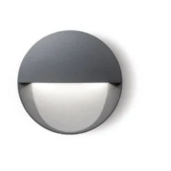 Segnapasso Led-Selezionato da Mazzolaluce Segnapasso per esterno rotondo grafite led 8w 3000k da incasso a parete ip65