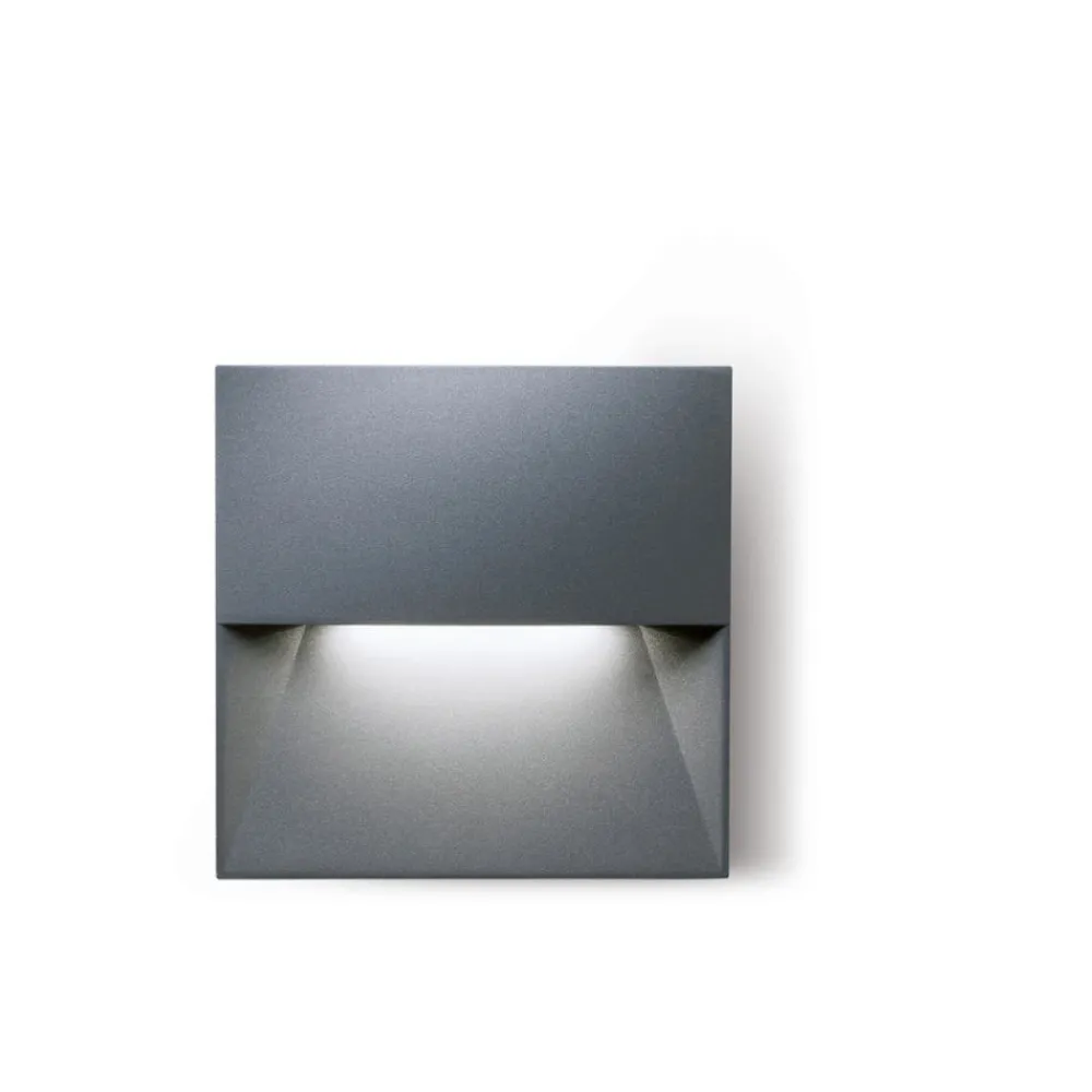 Segnapasso Led-Selezionato da Mazzolaluce Segnapasso quadrato led per esterno da incasso parete 8w 4000k ip65