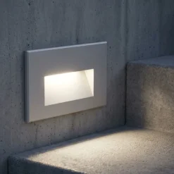 Segnapasso Led-Selezionato da Mazzolaluce Segnapasso rettangolare per esterno da incasso a parete grigio led 3w 3000k