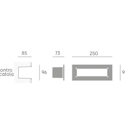 Segnapasso Led-Selezionato da Mazzolaluce Segnapasso rettangolare per esterni da incasso parete grafite led 12w 4000k